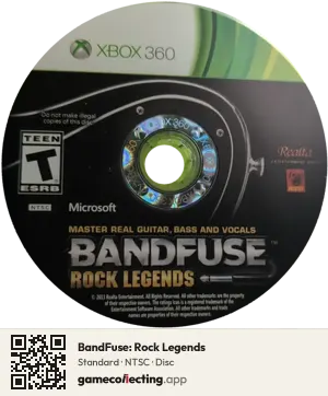 BandFuse: Rock Legends Xbox 360, NTSC disc