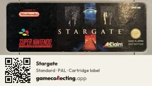 Stargate Super Nintendo Entertainment System, PAL cartridge label