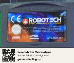 Robotech: The Macross Saga Game Boy Advance, PAL cartridge label