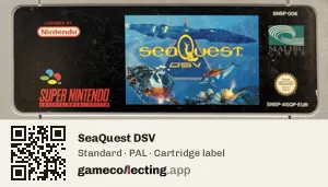 SeaQuest DSV Super Nintendo Entertainment System, PAL cartridge label