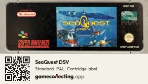 SeaQuest DSV Super Nintendo Entertainment System, PAL cartridge label