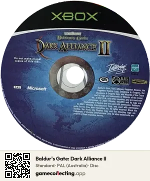 Baldur's Gate: Dark Alliance II Xbox, PAL disc