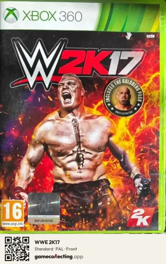 WWE 2K17 Xbox 360, PAL box front