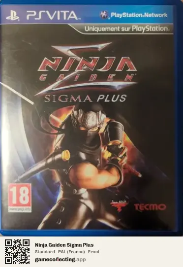 Ninja Gaiden Sigma Plus PlayStation Vita, France box front