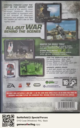Battlefield 2: Special Forces Computer, PAL box back