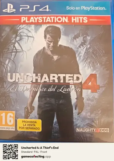 Uncharted 4: A Thief's End PlayStation 4, PAL box front