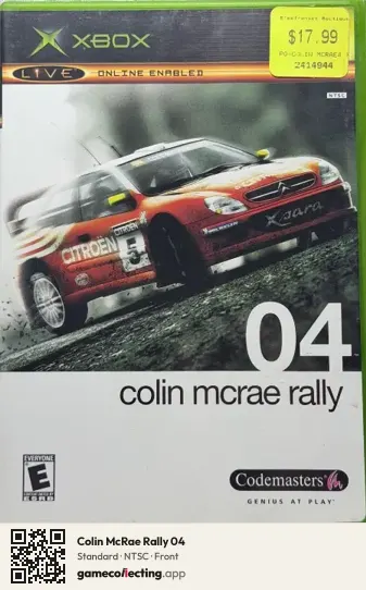 Colin McRae Rally 04 Xbox, NTSC box front