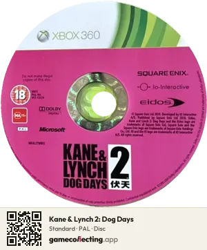 Kane & Lynch 2: Dog Days Xbox 360, PAL disc