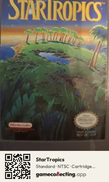 StarTropics Nintendo Entertainment System, NTSC cartridge label