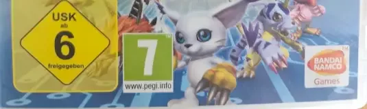 Digimon All-Star Rumble, the USK square on its front