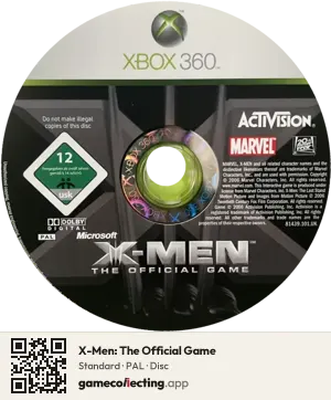 X-Men: The Official Game Xbox 360, PAL disc