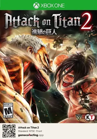 Attack on Titan 2 Xbox One, NTSC box front