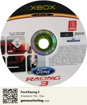 Ford Racing 3 Xbox, PAL disc