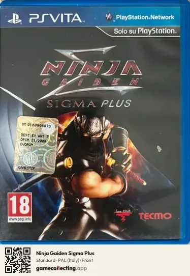 Ninja Gaiden Sigma Plus PlayStation Vita, Italy box front