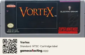 Vortex Super Nintendo Entertainment System, NTSC cartridge label