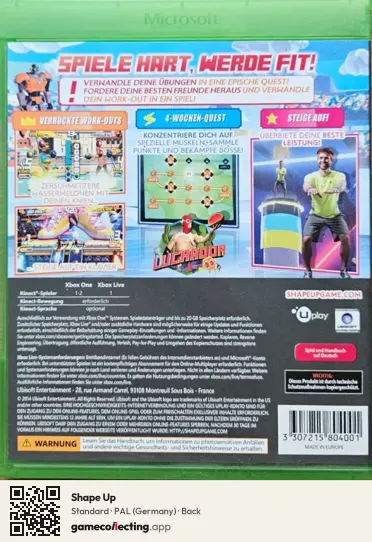 Shape Up Xbox One, Germany box back