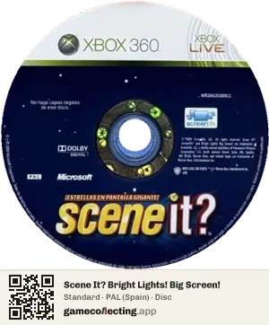 Scene It? Bright Lights! Big Screen! Xbox 360, PAL disc