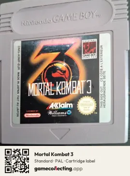 Mortal Kombat 3 Game Boy, PAL cartridge label