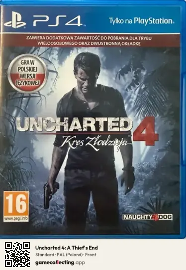 Uncharted 4: A Thief's End PlayStation 4, Poland box front