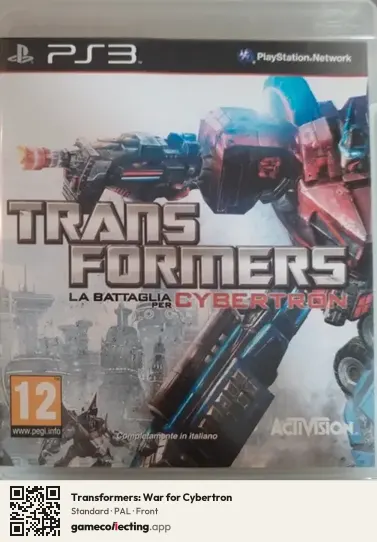 Transformers: War for Cybertron PlayStation 3, PAL box front