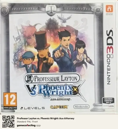 Professor Layton vs. Phoenix Wright: Ace Attorney Nintendo 3DS, PAL box front