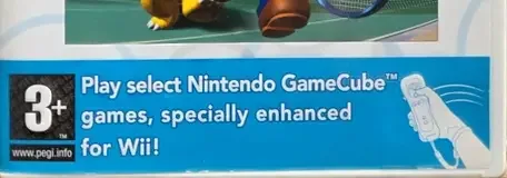 New Play Control! Mario Power Tennis, the PEGI square on its front