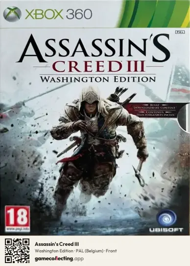 Assassin's Creed III Xbox 360, Belgium box front