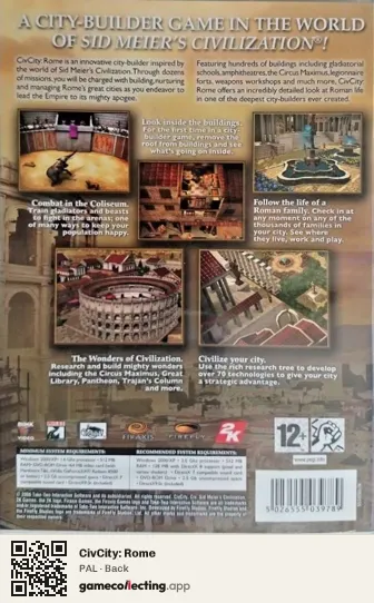 CivCity: Rome Computer, PAL box back