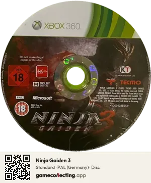 Ninja Gaiden 3 Xbox 360, PAL disc