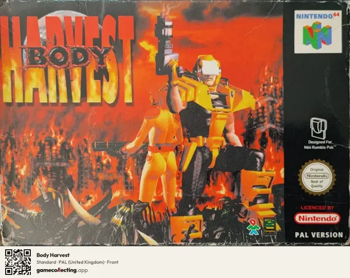 Body Harvest Nintendo 64, United Kingdom box front