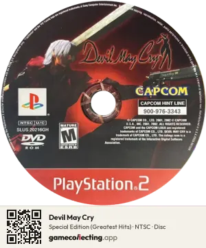 Devil May Cry PlayStation 2, NTSC disc