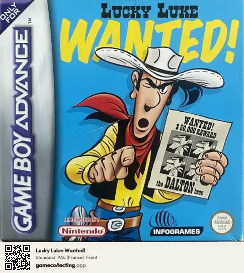 Lucky Luke: Wanted! Game Boy Advance, France box front