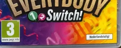 Everybody 1-2-Switch!, the PEGI square on its front
