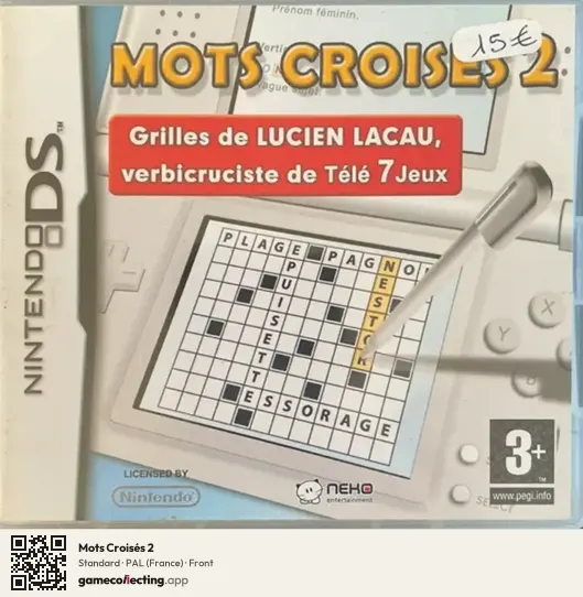 Mots Croisés 2 Nintendo DS, France box front