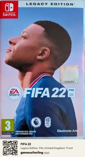 FIFA 22 Nintendo Switch, United Kingdom box front