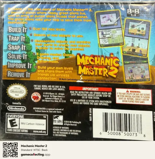 Mechanic Master 2 Nintendo DS, NTSC box back