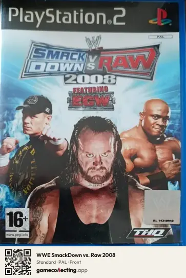 WWE SmackDown vs. Raw 2008 PlayStation 2, PAL box front
