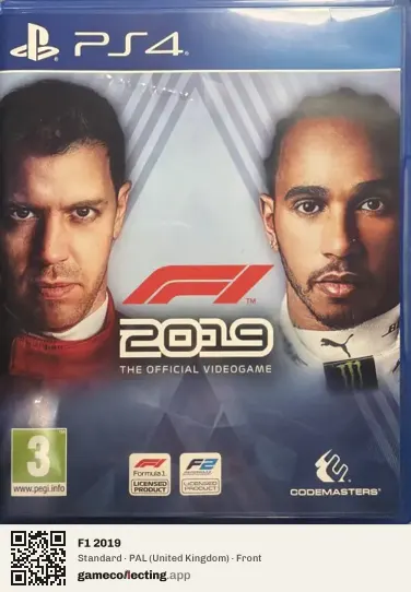 F1 2019 PlayStation 4, United Kingdom box front