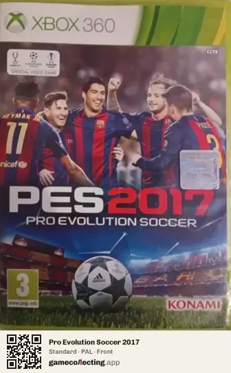 Pro Evolution Soccer 2017 Xbox 360, PAL box front