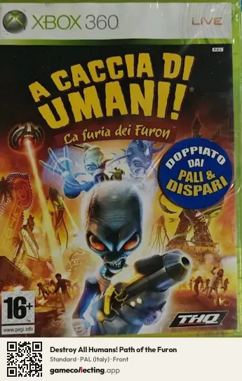 Destroy All Humans! Path of the Furon Xbox 360, Italy box front