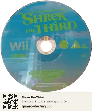 Shrek the Third Nintendo Wii, PAL disc