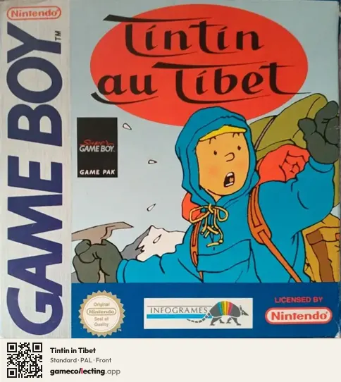 Tintin in Tibet Game Boy, PAL box front