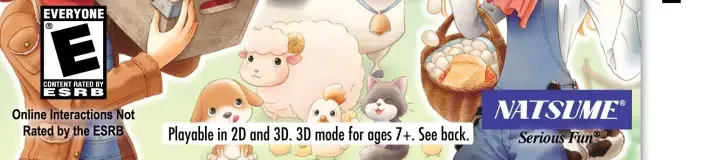 Harvest Moon 3D: A New Beginning, the ESRB box on its front