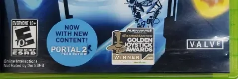 Portal 2, the ESRB box on its front