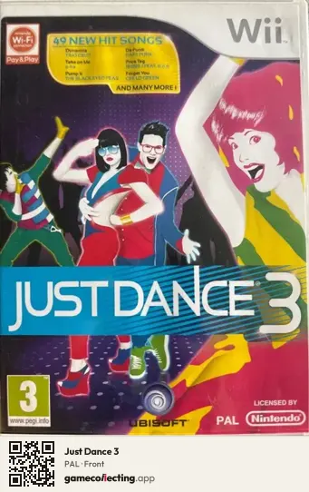 Just Dance 3 Nintendo Wii, PAL box front