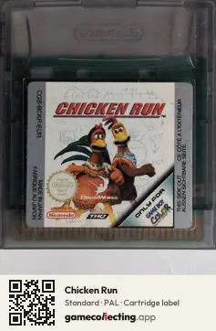 Chicken Run Game Boy Color, PAL cartridge label