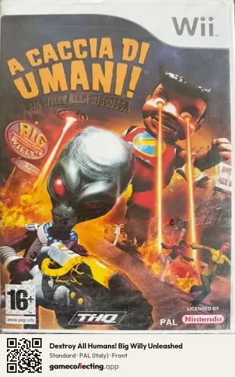 Destroy All Humans! Big Willy Unleashed Nintendo Wii, Italy box front
