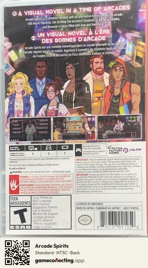Arcade Spirits Nintendo Switch, NTSC box back