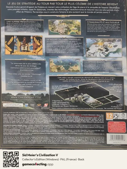 Sid Meier's Civilization V Computer, France box back