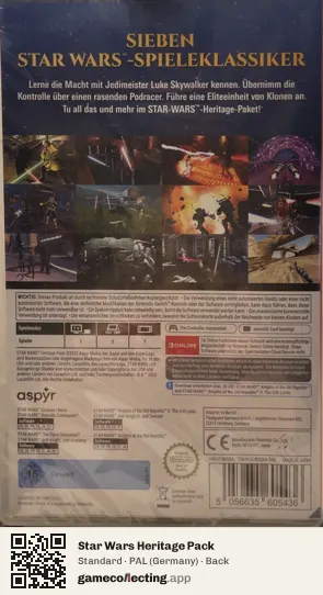Star Wars Heritage Pack Nintendo Switch, Germany box back